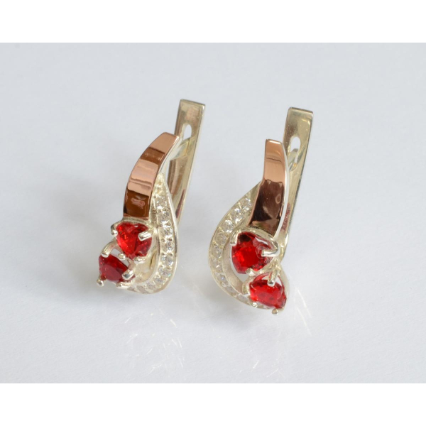 Серебряные сережки с сердцами (112с)