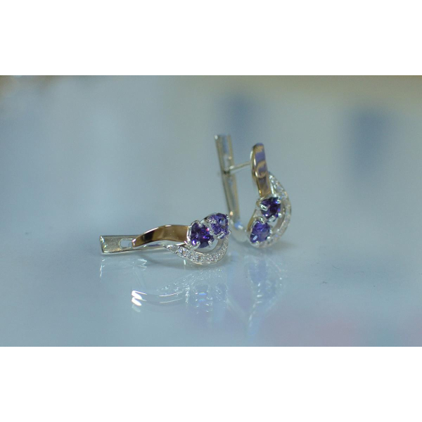 Серебряные сережки с сердцами (112с)