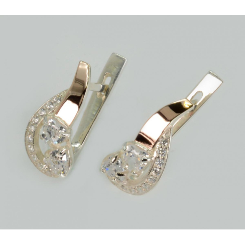 Серебряные сережки с сердцами