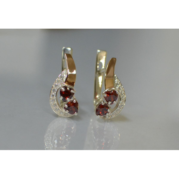 Серебряные сережки с сердцами (112с)