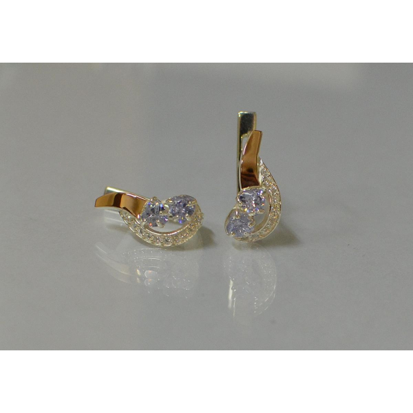 Серебряные сережки с сердцами (112с)