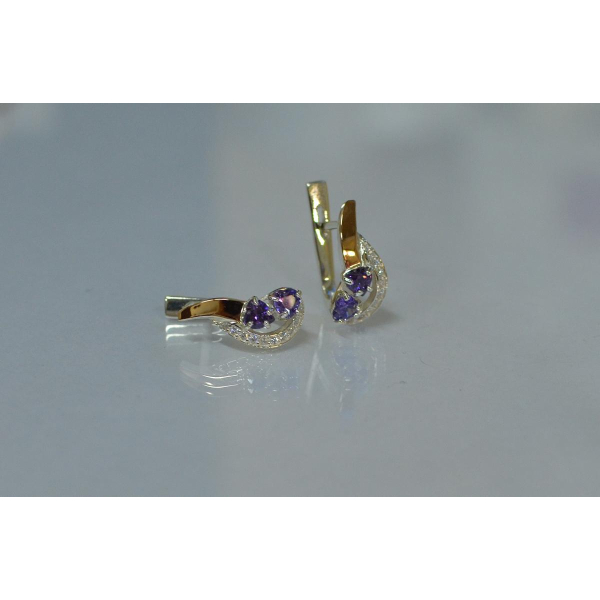 Серебряные сережки с сердцами (112с)