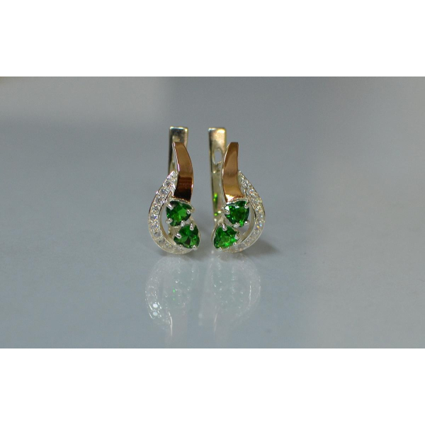 Серебряные сережки с сердцами (112с)