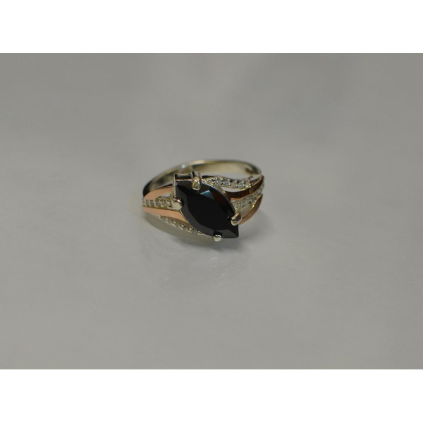 Серебряное кольцо с золотыми пластинами (114к)