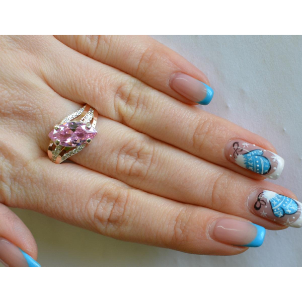 Серебряное кольцо с золотыми пластинами (114к)