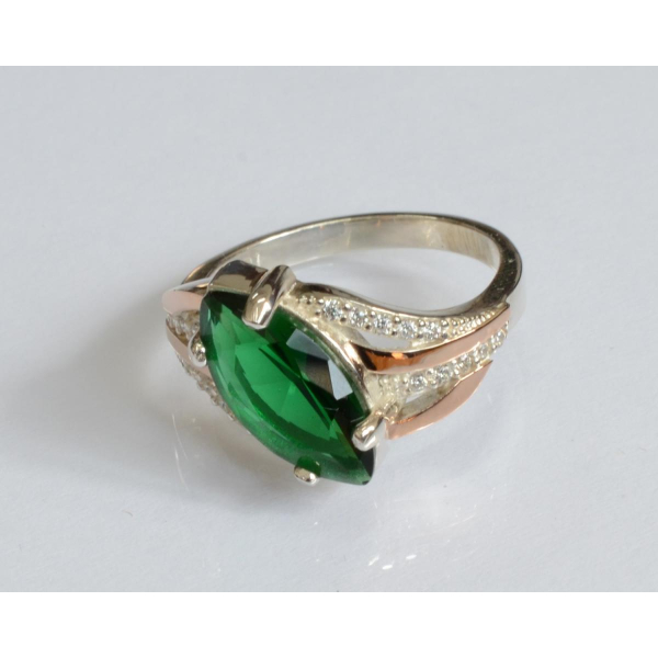 Серебряное кольцо с золотыми пластинами (114к)