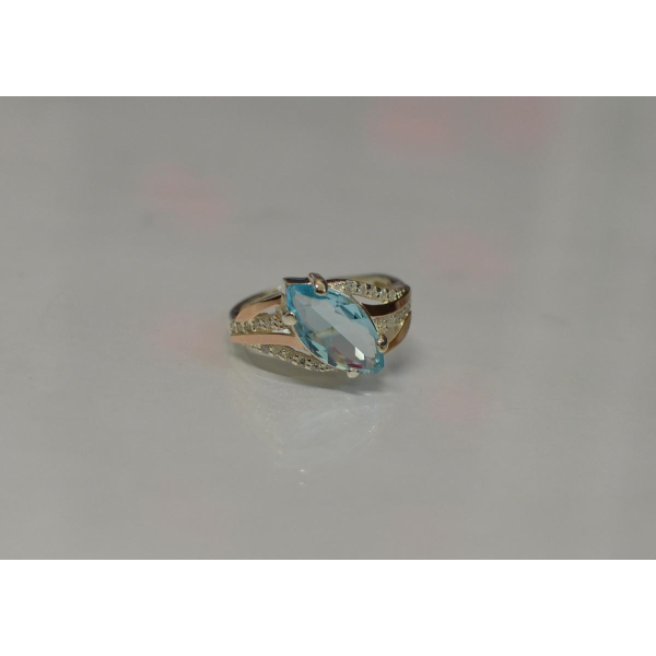 Серебряное кольцо с золотыми пластинами (114к)