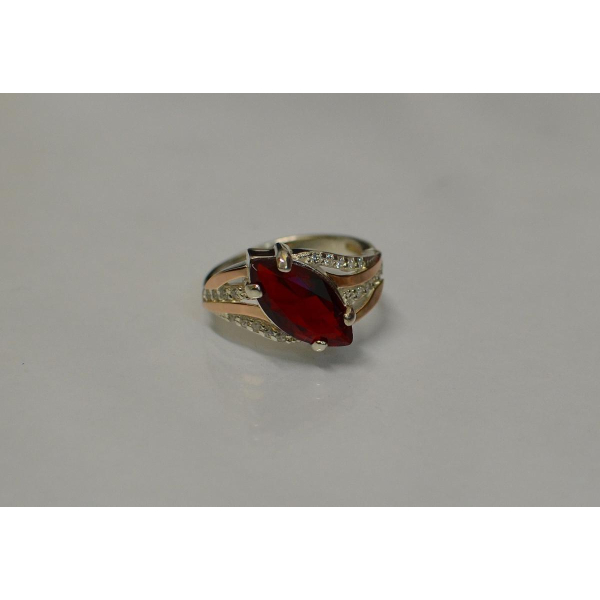 Серебряное кольцо с золотыми пластинами (114к)