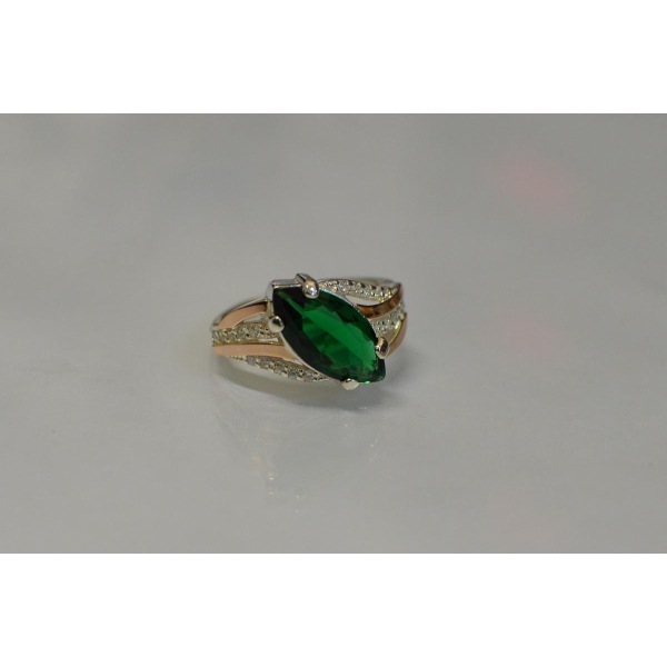 Серебряное кольцо с золотыми пластинами (114к)