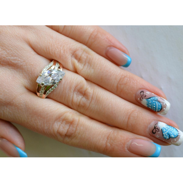 Серебряное кольцо с золотыми пластинами (114к)