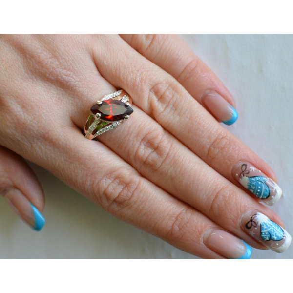 Серебряное кольцо с золотыми пластинами (114к)