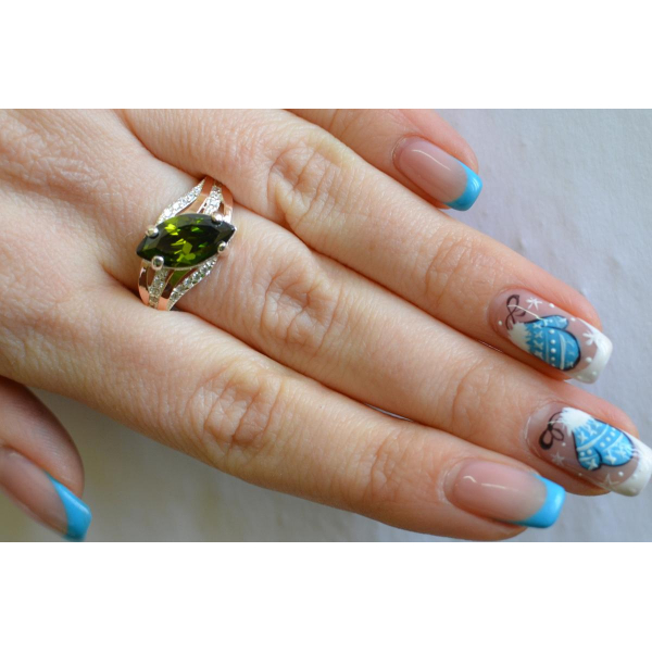 Серебряное кольцо с золотыми пластинами (114к)