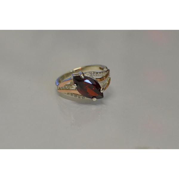 Серебряное кольцо с золотыми пластинами (114к)