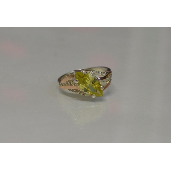 Серебряное кольцо с золотыми пластинами (114к)