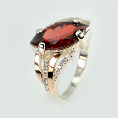 Серебряное кольцо с золотыми пластинами