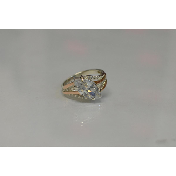 Серебряное кольцо с золотыми пластинами (114к)