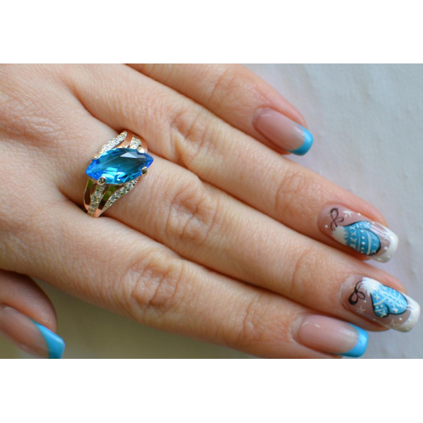 Серебряное кольцо с золотыми пластинами (114к)