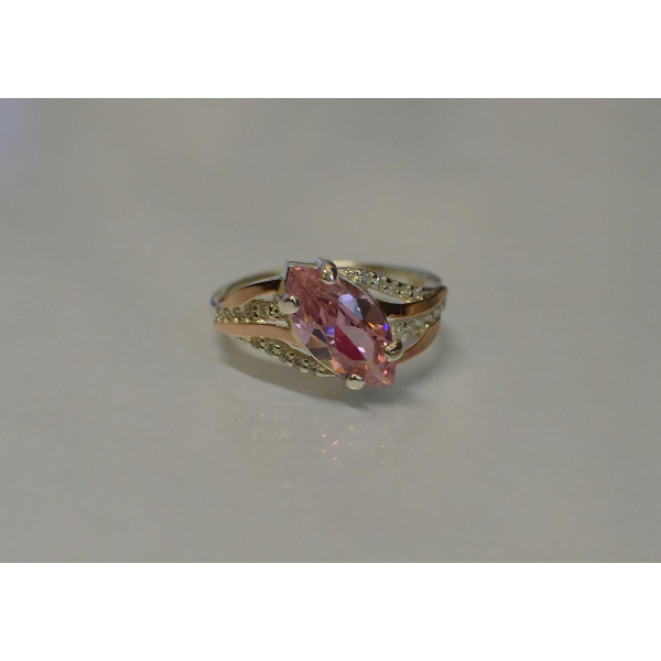 Серебряное кольцо с золотыми пластинами (114к)