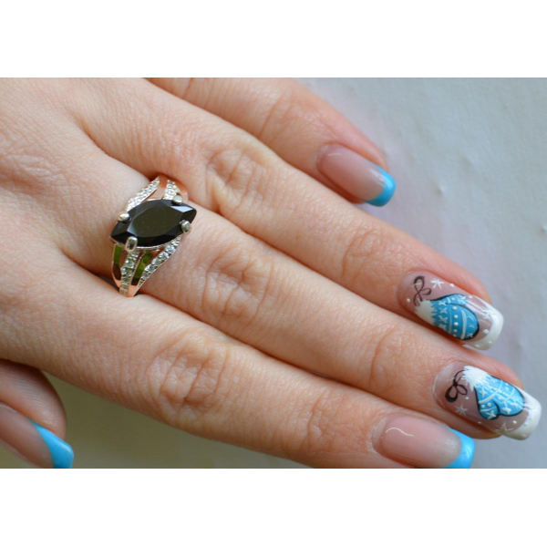 Серебряное кольцо с золотыми пластинами (114к)