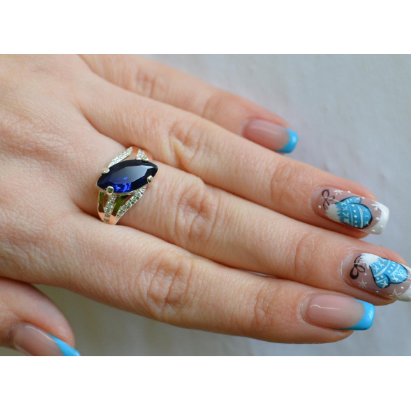 Серебряное кольцо с золотыми пластинами (114к)