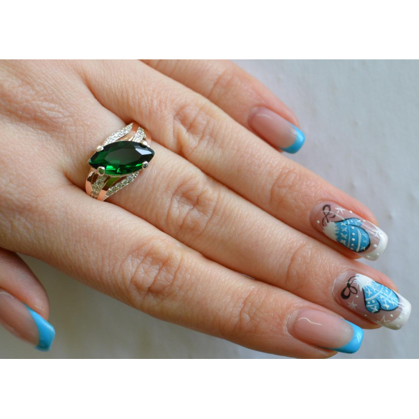 Серебряное кольцо с золотыми пластинами (114к)