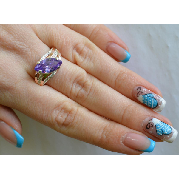 Серебряное кольцо с золотыми пластинами (114к)