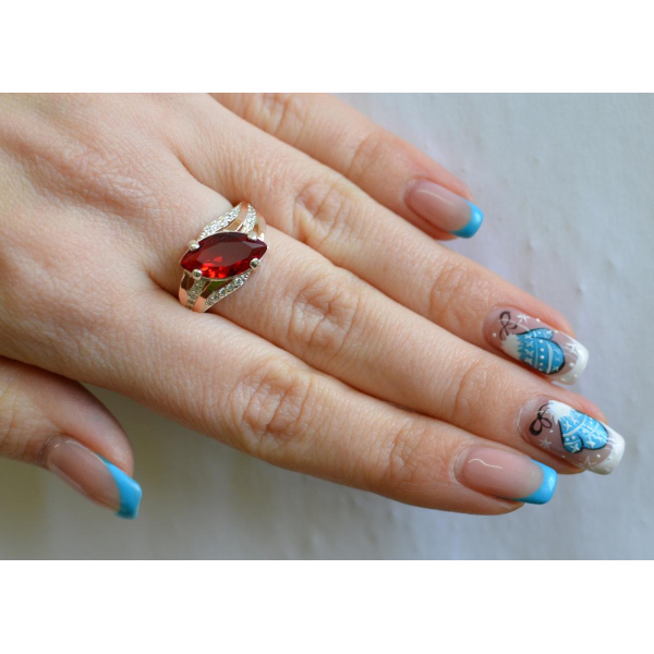 Серебряное кольцо с золотыми пластинами (114к)