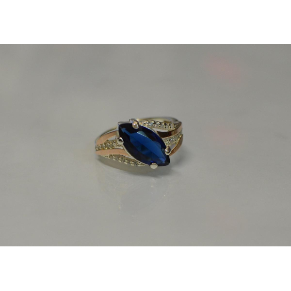 Серебряное кольцо с золотыми пластинами (114к)