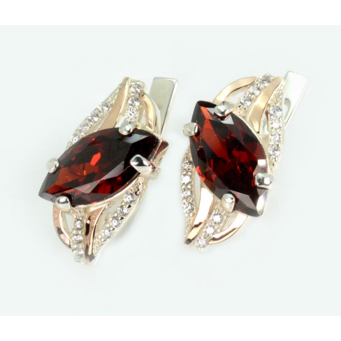 Срібні сережки з золотими пластинами