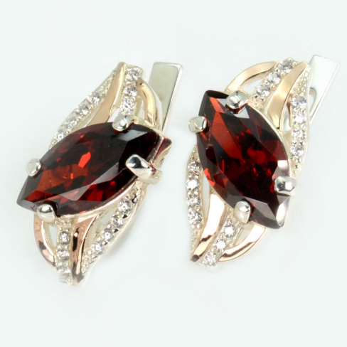 Серебряные серьги с золотыми пластинами