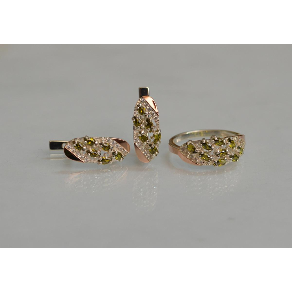 Серебряный набор с золотыми пластинами (116)