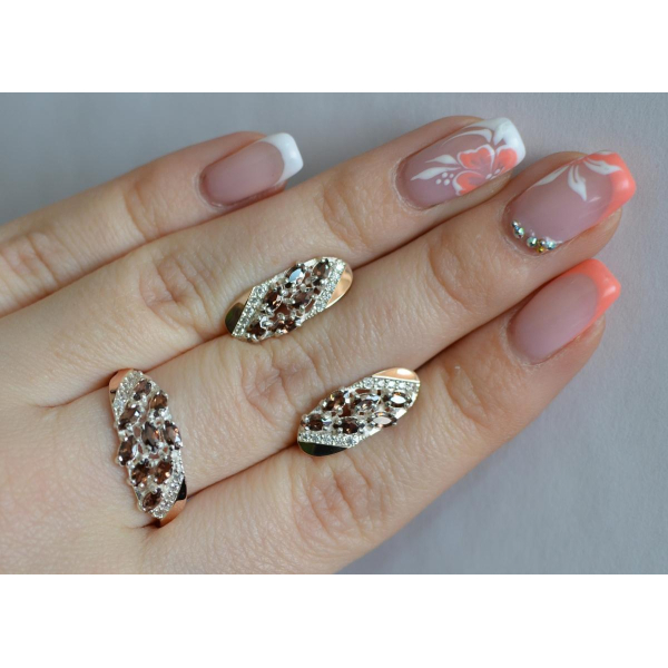 Серебряный набор с золотыми пластинами (116)