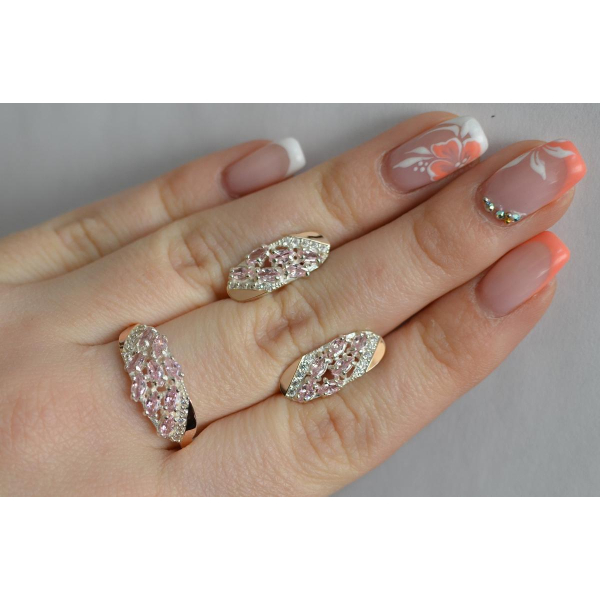 Серебряный набор с золотыми пластинами (116)