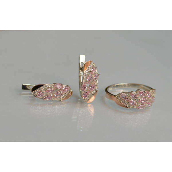 Серебряный набор с золотыми пластинами (116)