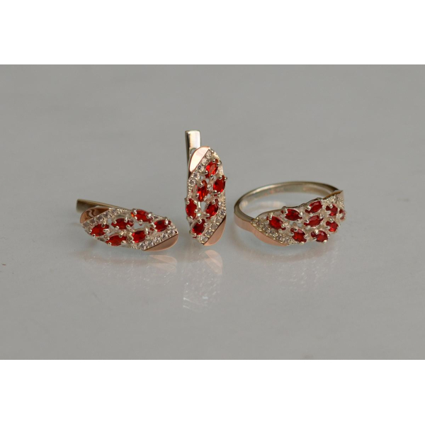 Серебряный набор с золотыми пластинами (116)