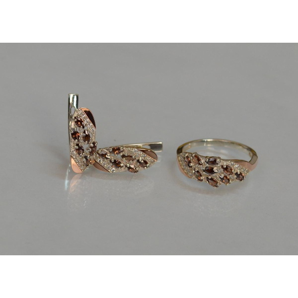 Серебряный набор с золотыми пластинами (116)