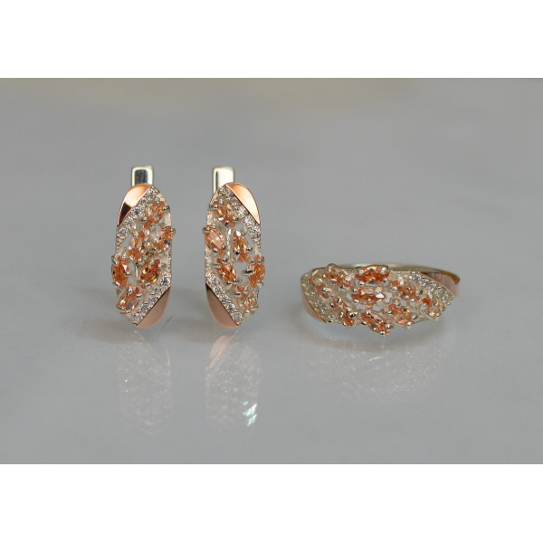 Серебряный набор с золотыми пластинами (116)