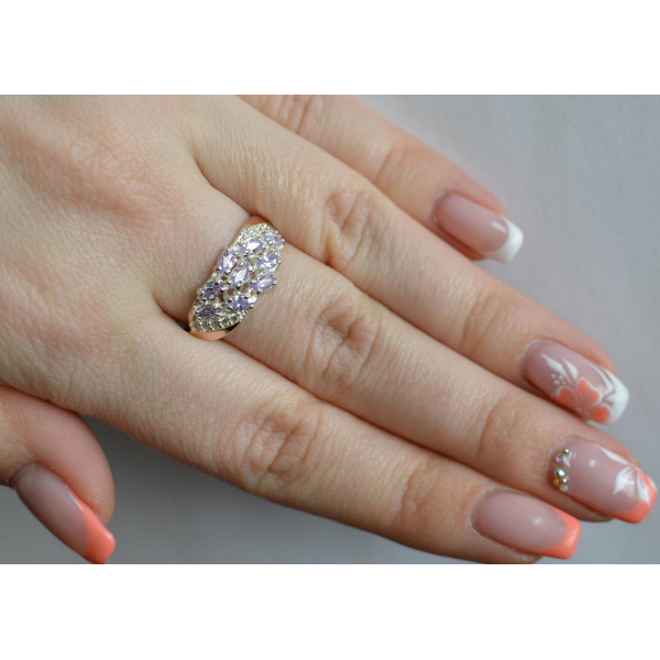 Серебряное кольцо с золотыми пластинами (116к)