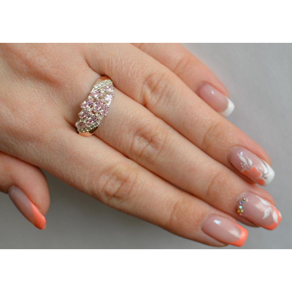 Серебряное кольцо с золотыми пластинами (116к)