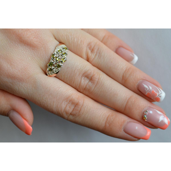 Серебряное кольцо с золотыми пластинами (116к)