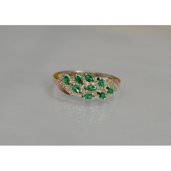 Серебряное кольцо с золотыми пластинами (116к)