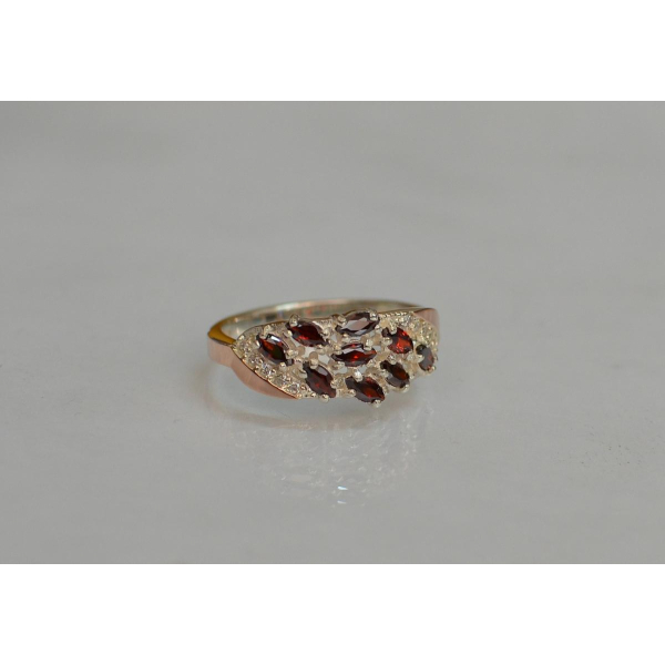 Серебряное кольцо с золотыми пластинами (116к)