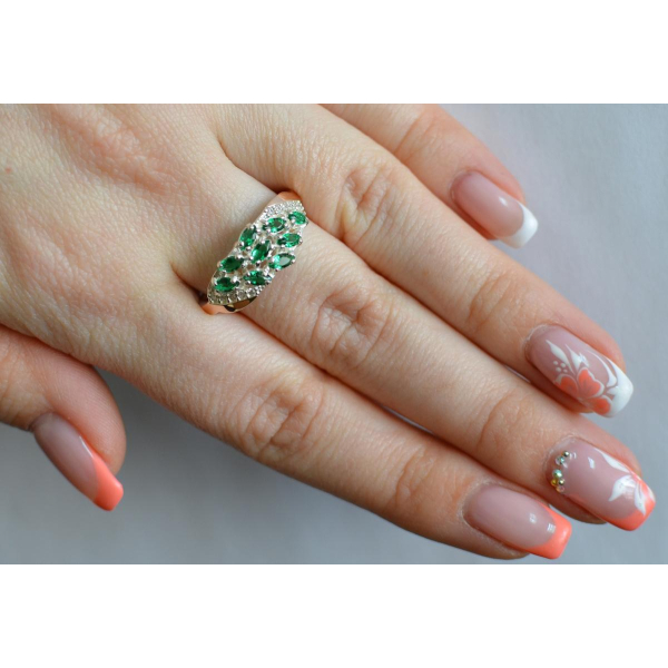 Серебряное кольцо с золотыми пластинами (116к)