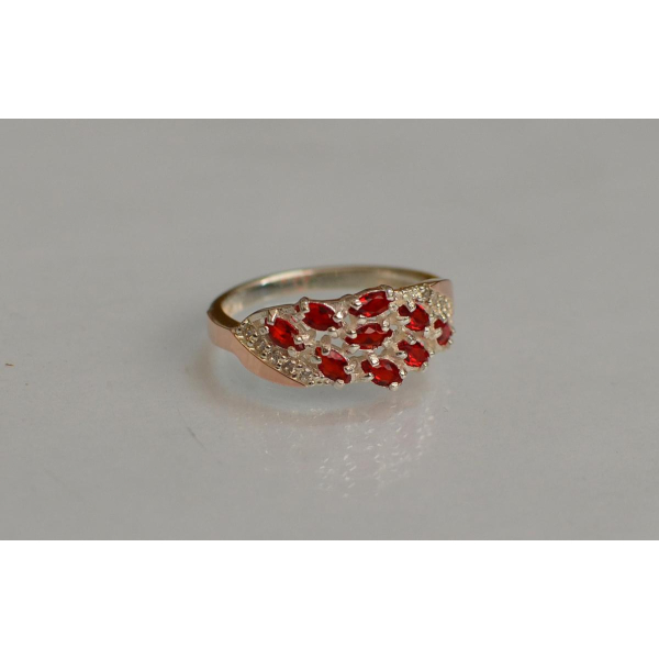 Серебряное кольцо с золотыми пластинами (116к)