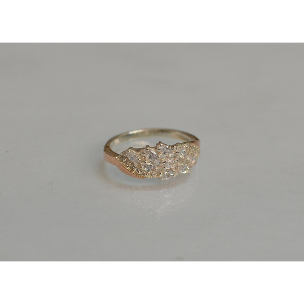 Серебряное кольцо с золотыми пластинами (116к)