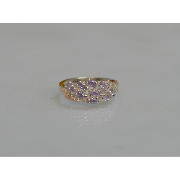 Серебряное кольцо с золотыми пластинами (116к)