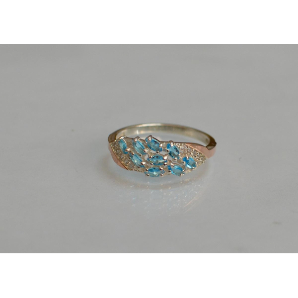 Серебряное кольцо с золотыми пластинами (116к)