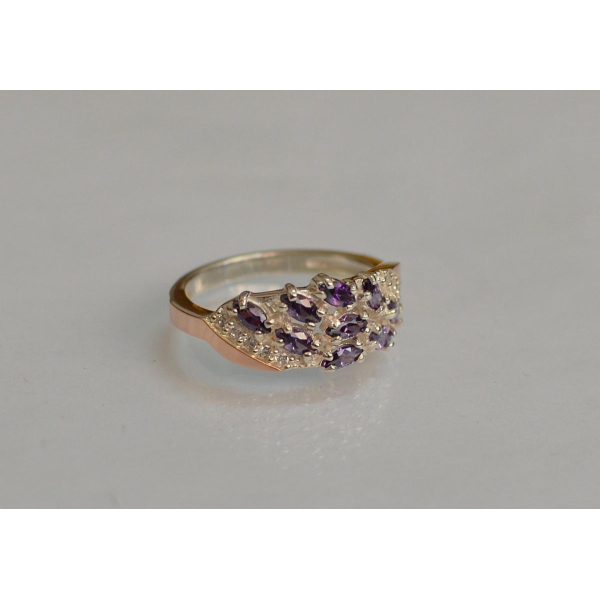 Серебряное кольцо с золотыми пластинами (116к)