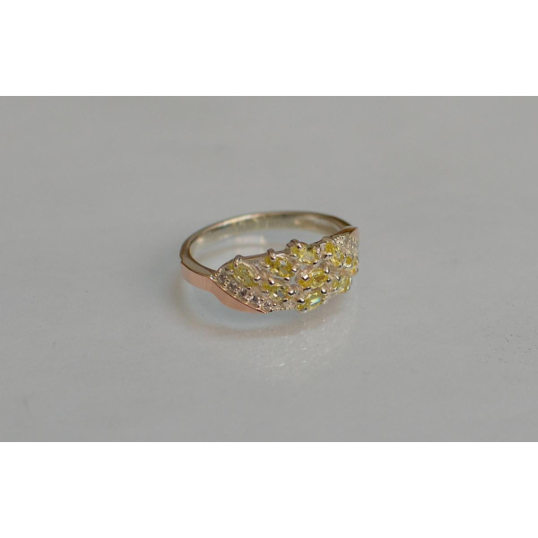 Серебряное кольцо с золотыми пластинами (116к)