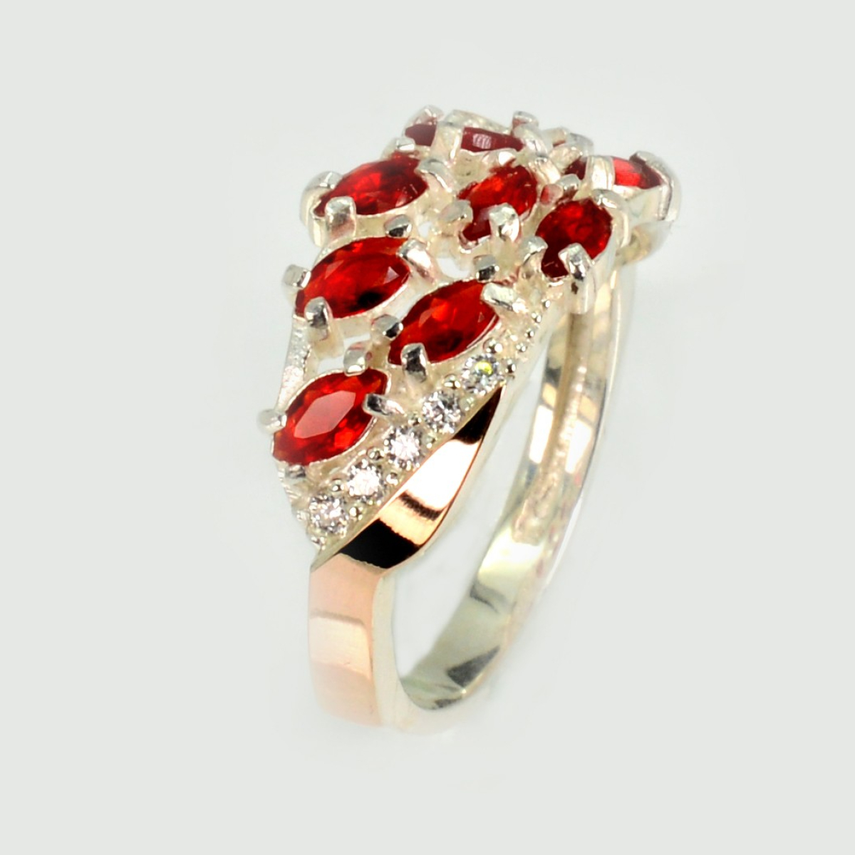 Серебряное кольцо с золотыми пластинами (116к)